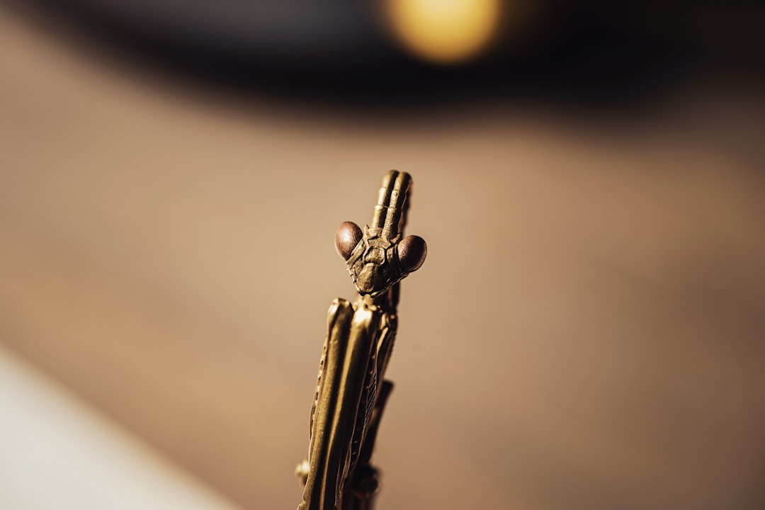 Um Close up De Um Objeto Dourado Com Um Fundo Desfocado Pnd07d59W2c